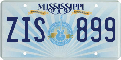 MS license plate ZIS899