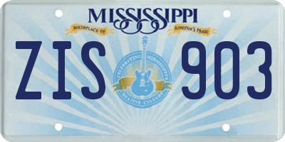 MS license plate ZIS903