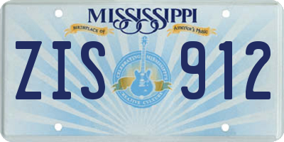MS license plate ZIS912