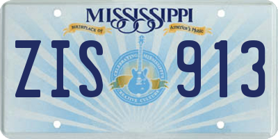 MS license plate ZIS913