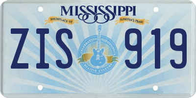 MS license plate ZIS919