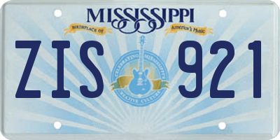 MS license plate ZIS921