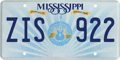 MS license plate ZIS922
