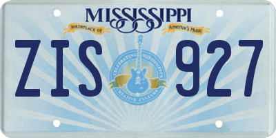 MS license plate ZIS927