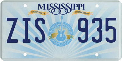 MS license plate ZIS935