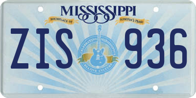 MS license plate ZIS936
