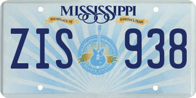 MS license plate ZIS938
