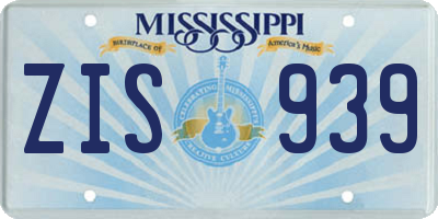 MS license plate ZIS939