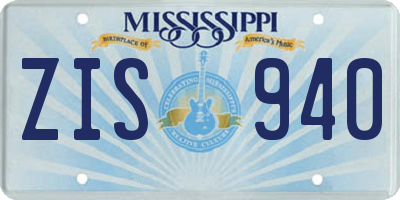 MS license plate ZIS940