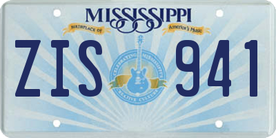 MS license plate ZIS941