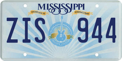 MS license plate ZIS944
