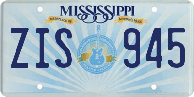 MS license plate ZIS945