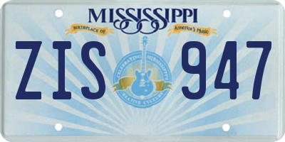 MS license plate ZIS947