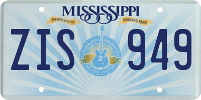 MS license plate ZIS949