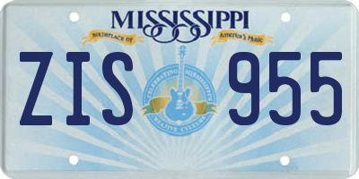 MS license plate ZIS955