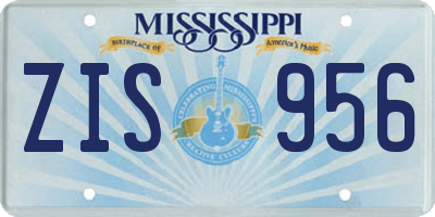 MS license plate ZIS956