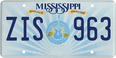MS license plate ZIS963