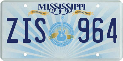 MS license plate ZIS964