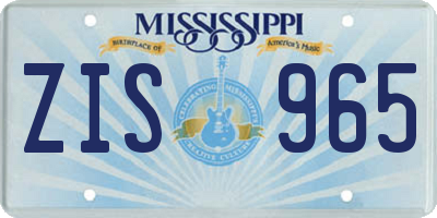 MS license plate ZIS965