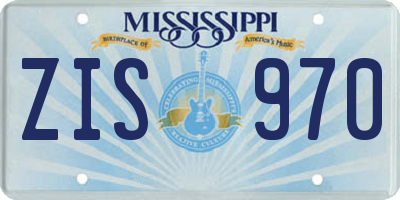 MS license plate ZIS970