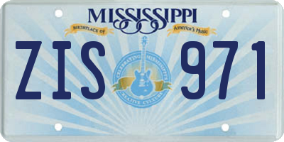 MS license plate ZIS971