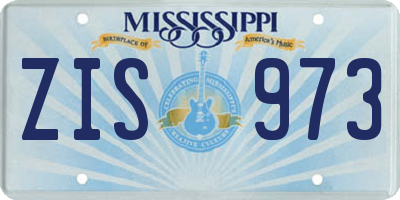 MS license plate ZIS973
