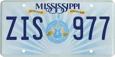 MS license plate ZIS977