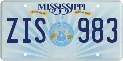 MS license plate ZIS983