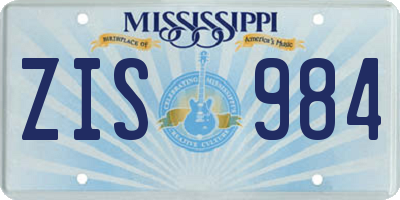 MS license plate ZIS984