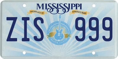 MS license plate ZIS999