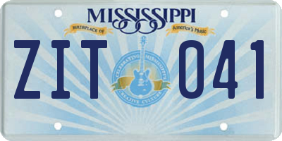 MS license plate ZIT041