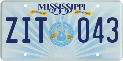 MS license plate ZIT043
