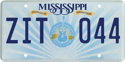 MS license plate ZIT044
