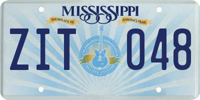 MS license plate ZIT048