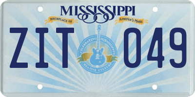 MS license plate ZIT049