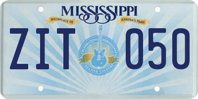 MS license plate ZIT050