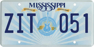 MS license plate ZIT051