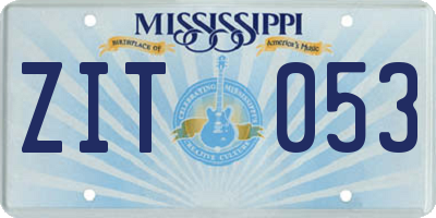 MS license plate ZIT053