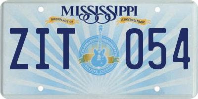 MS license plate ZIT054