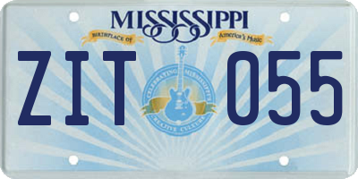 MS license plate ZIT055