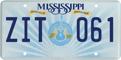 MS license plate ZIT061