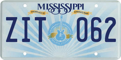 MS license plate ZIT062