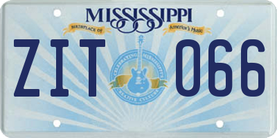 MS license plate ZIT066