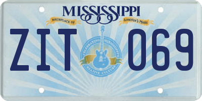 MS license plate ZIT069