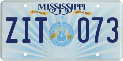 MS license plate ZIT073