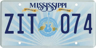 MS license plate ZIT074