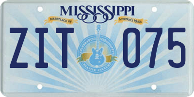 MS license plate ZIT075