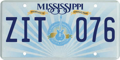 MS license plate ZIT076