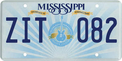 MS license plate ZIT082