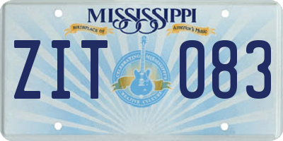 MS license plate ZIT083
